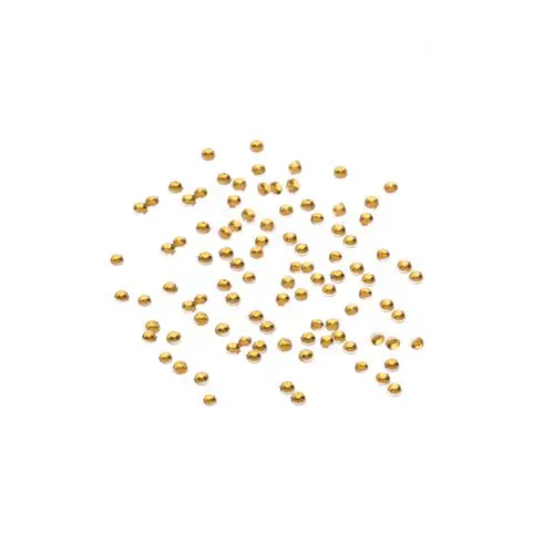 Decorațiuni pentru unghii de culoare galben-aurii, 1mm - strasuri rotunde în săculeț, 90buc