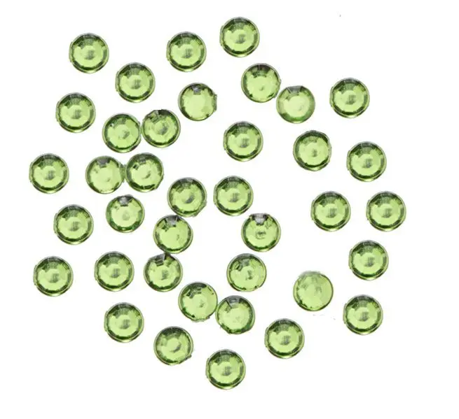 Decorațiuni verzi pentru unghii, 1 mm - strasuri rotunde în săculeț, 60 buc
