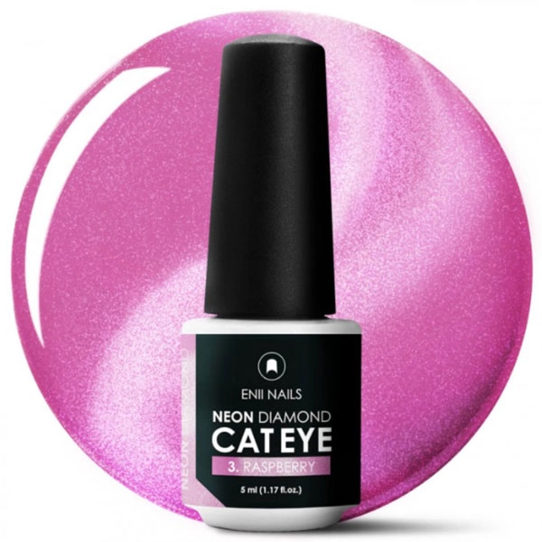 ENII Magnetic gel Neon Diamond Cat Eye - 3. Raspberry, 5ml