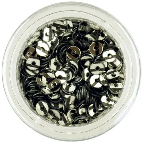 Paiete rotunde în formă de disc, argintii cu dungi negre